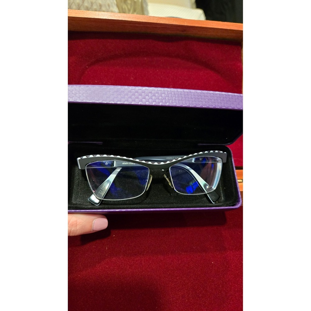 Alain Mikli A02017 MOJN Eyeglass Frames 52-17-135 Black White France w/Case